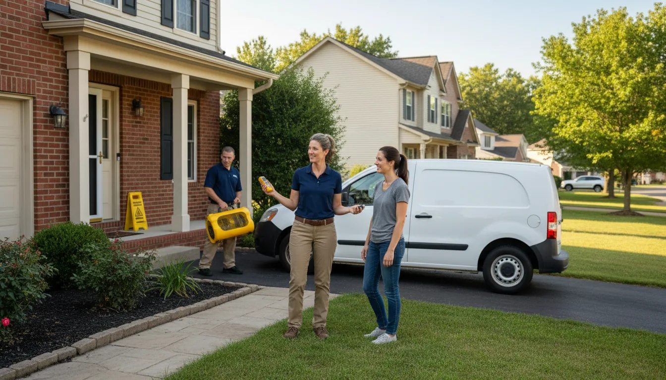 Residential water damage restoration in Timewell, IL